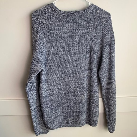 Smog Blue & White Heathered Slim Fit Sweater - Picture 2 of 5